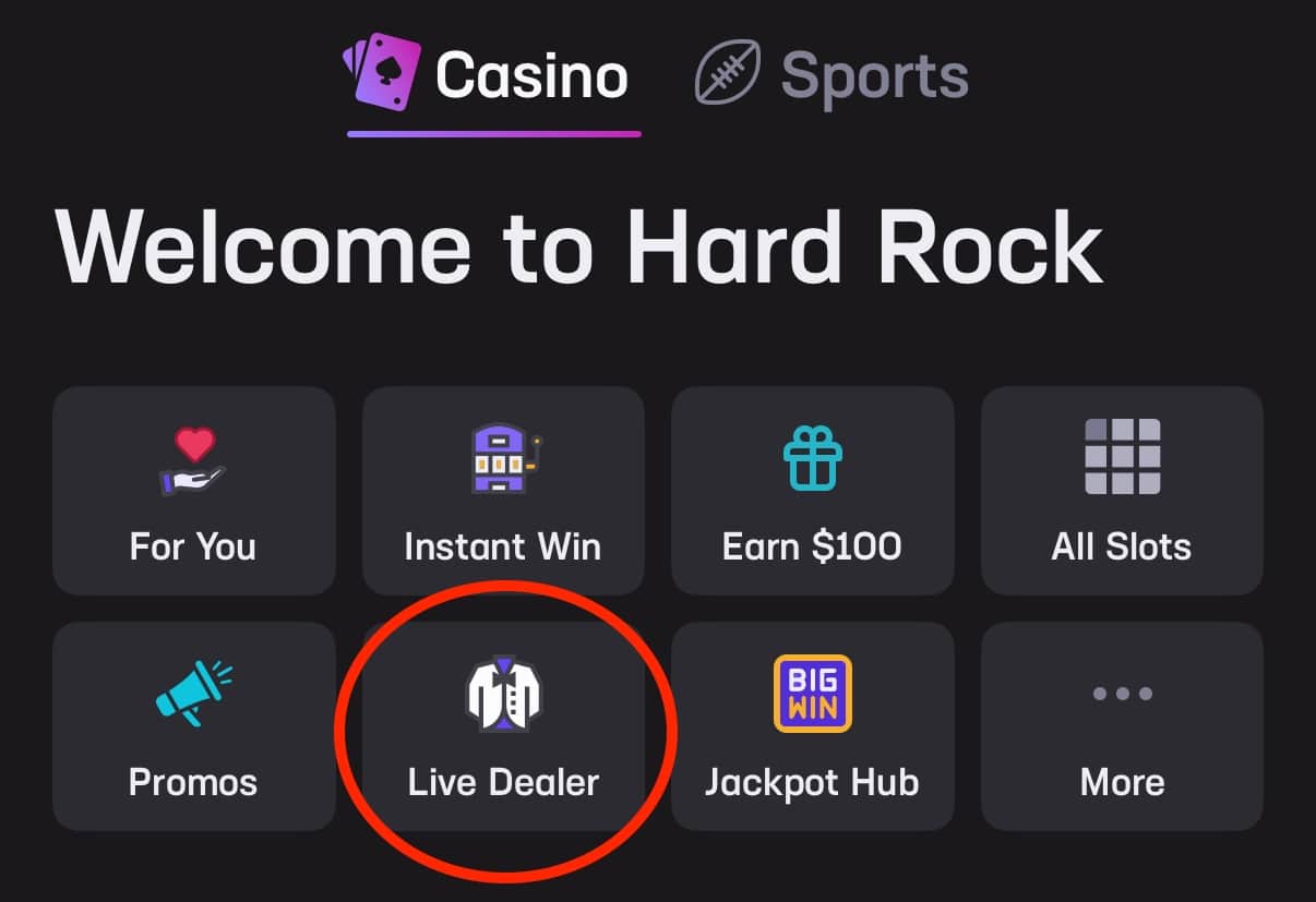 Live dealer location