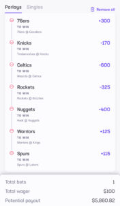 Crash Out Parlay 11/5